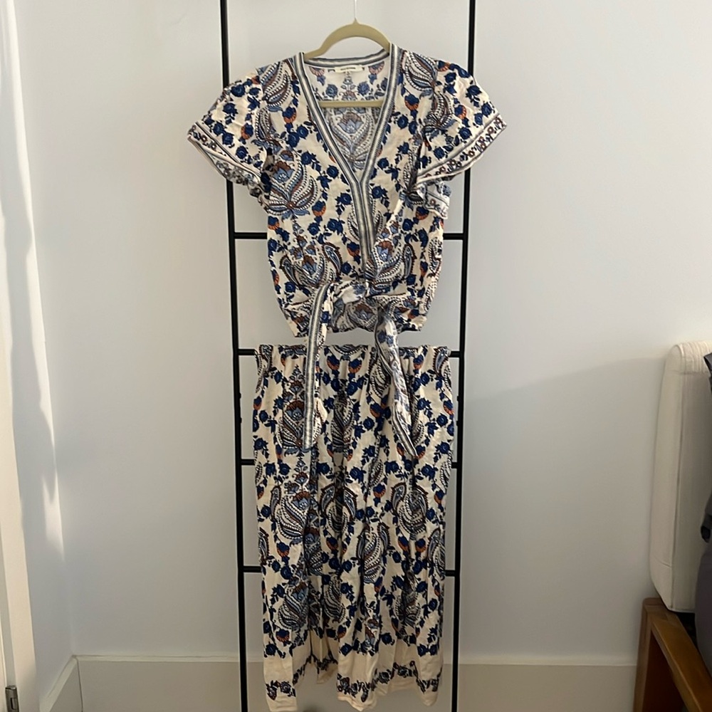 Max Studio Two Piece Tie Top and Skirt